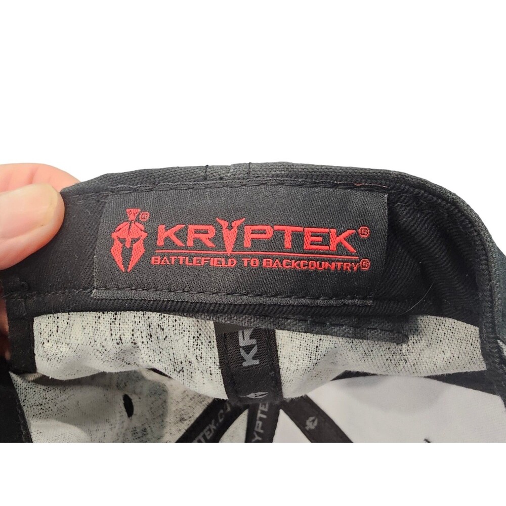 Kryptek Veteran Embroidered Flag Hat Adjustable Black - Picture 10 of 10